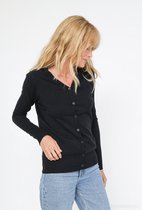 Cardigan femme Astrid uni noir modèle court à 6 boutons manches longues Taille 38/42 Cardigan M/L
