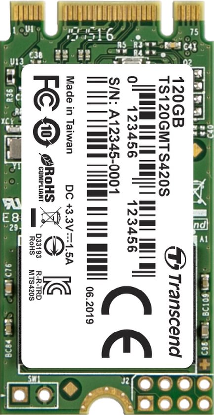 Transcend MTS420 - Solid state drive - 120 GB - intern - M.2 2242 - SATA 6Gb/s