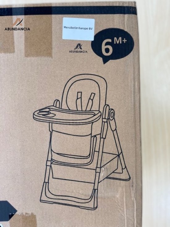 Abundancia® - Kinderstoel - Kinderzetel - Eetstoel - Inklapbaar - In hoogte Verstelbaar - Met Opberg vak - Incl. Slabbertje - Zwart van Abundancia® — afbeelding 4