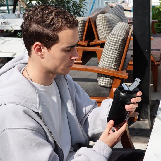 Tasse de voyage à deux bouches Any Morning, Zwart