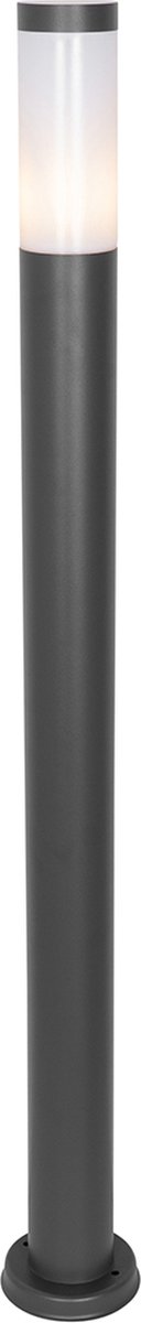 QAZQA rox - Moderne Staande Buitenlamp | Staande Lamp voor buiten - 1 lichts - H 110 cm - Donkergrijs - Buitenverlichting