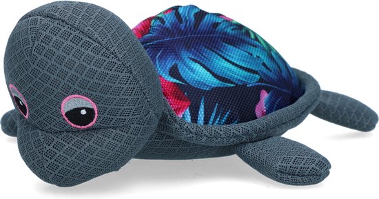 CoolPets Turtle’s Up – 9 x 35 x 21 cm - Verkoelend hondenspeeltje – Hondenspeelgoed met pieper – Drijft op water – Bloemen print