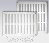 Grille coulissante verrouillable avec moustiquaire 250x300mm, plastique blanc (10"x12"m / 02)