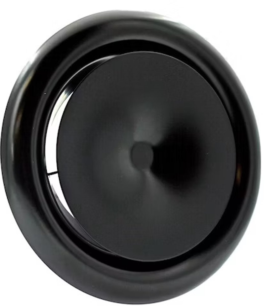 WEHA toevoerventiel met montagebus 100mm staal - zwart (20201043 ZW)