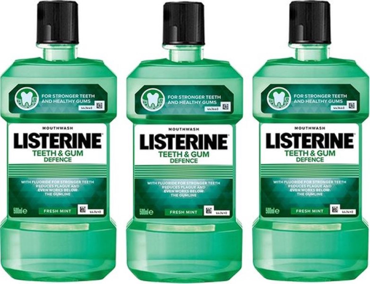 Listerine Mondwater Teeth + Gum Defence Voordeelverpakking 3 x 500 ml