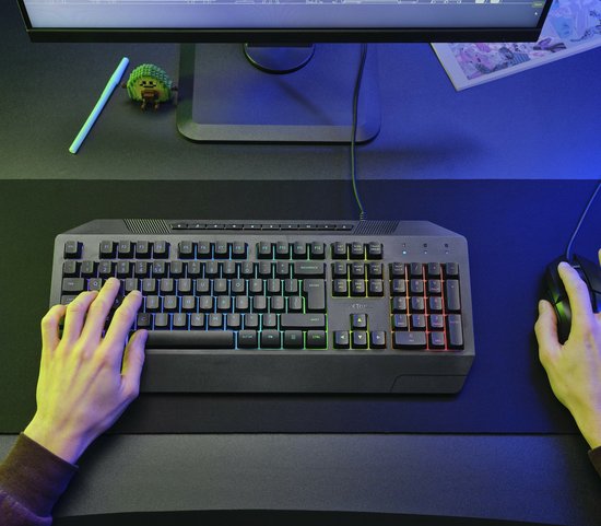 Clavier de Jeux Trust GXT 836 Evocx USB AZERTY Zwart