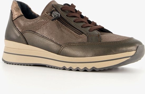 Hush Puppies leren dames sneakers brons beige Maat 37 Uitneembare zool bol