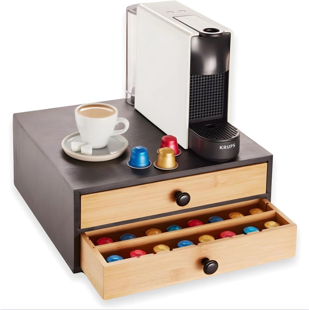 Capsulehouder Capsuledispenser Koffiepad Houder Koffiecapsulehouder Voor 72 capsules Zwart