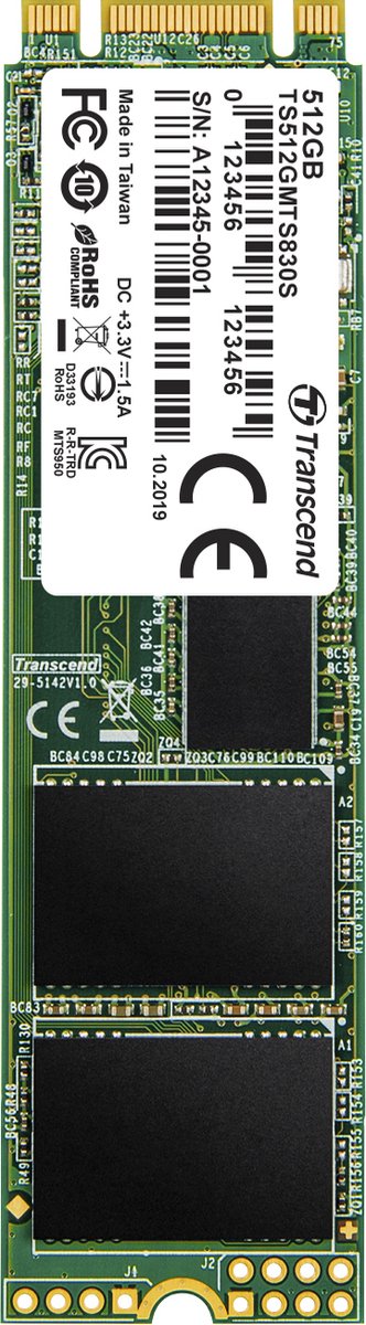Transcend 830S SATA M.2 SSD 2280 harde schijf 512 GB M.2 SATA 6 Gb/s