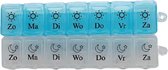 Nederlandstalige Pillendoos 7 dagen 2 vakken - 2st Pillendoosje klein - Pillendoosjes 7 dagen Pill box – Medicijndoosje 7 dagen Medicijnendoosje Medicijnen doosje 7 dagen Medicijndoos - Medicatiedoosje Pillendoosje sleuterhanger Medicatie opbergdoos