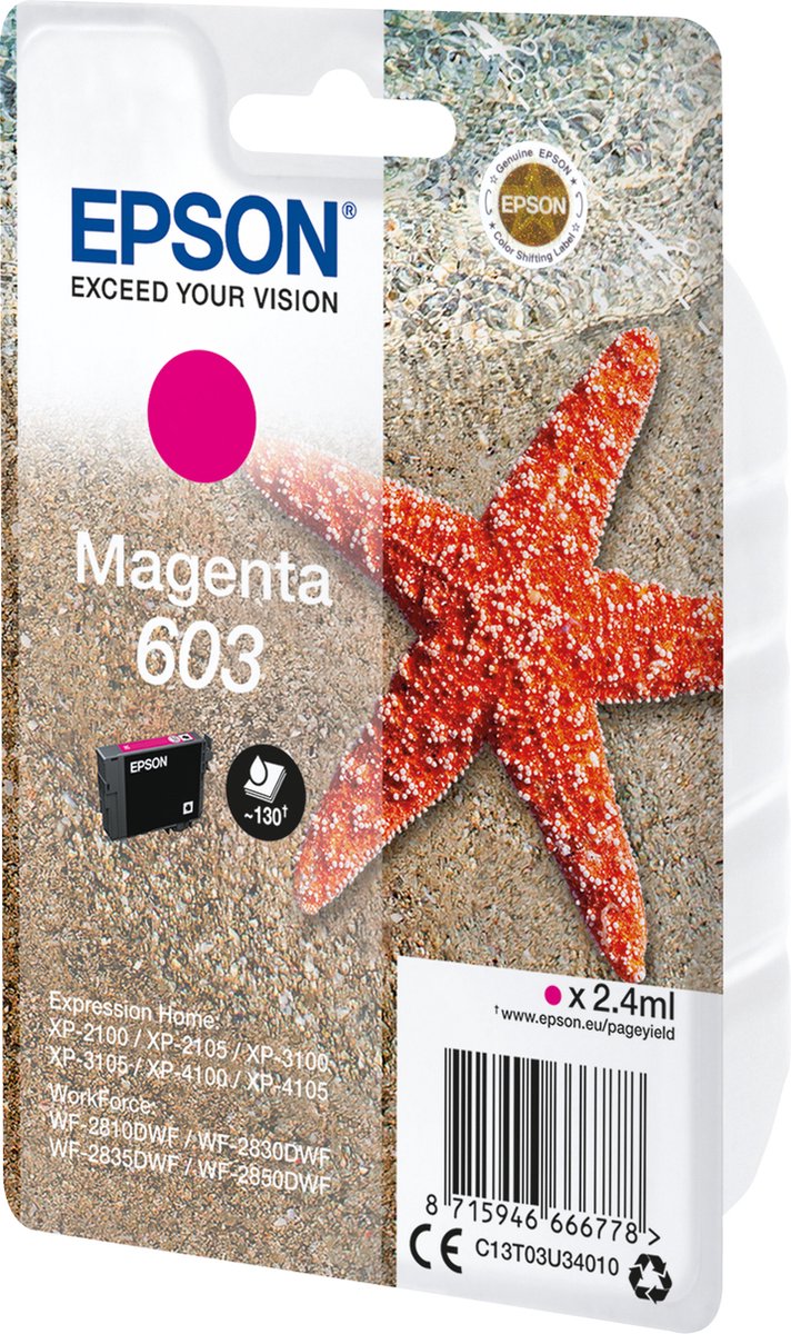 Epson C13T03U34020 inktcartridge 1 stuk origineel standaardcapaciteit magenta