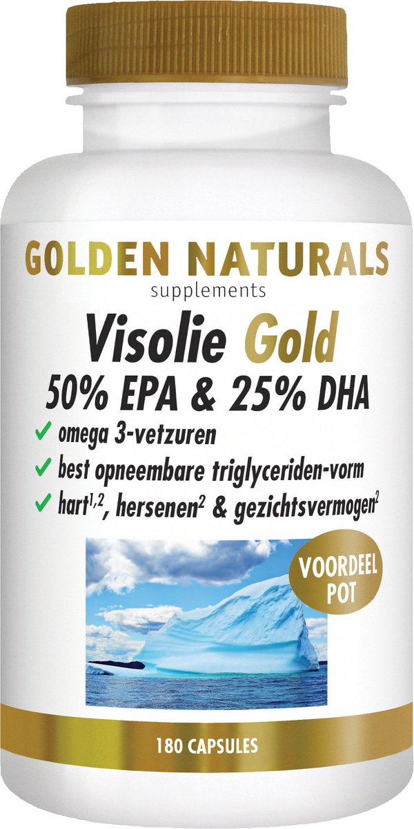 Goedkoopste Golden Naturals Visolie Gold 50 EPA & 25 DHA (180 softgel capsules