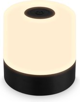 Bol.com B.K.Licht - Oplaadbare mini Tafellamp - met USB-C - draadloos - dimbaar - buitenlamp - 7x7 cm - zwart aanbieding