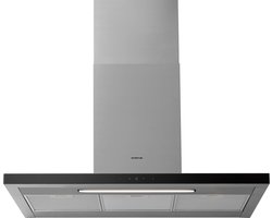 Inventum AKB9015RVS platte wandschouw afzuigkap 90 cm - Afzuigcapaciteit 700 m3/h - Geschikt voor open keuken - 4 standen - Luchtreinigingsfunctie - Timer - Display met tiptoetsen - Energielabel A++ - BLDC motor - Luchtafvoer en recirculatie - RVS