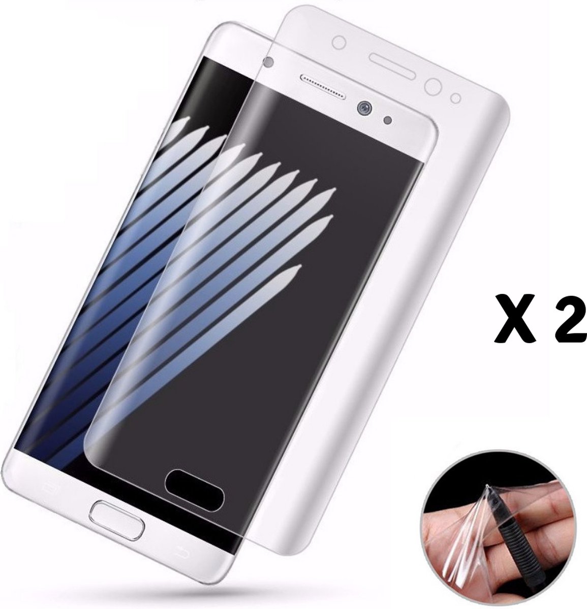 Screenprotector voor Samsung Galaxy S7 Edge - 2 stuks Beschermende kunststoffen transparante plastic schermfolie