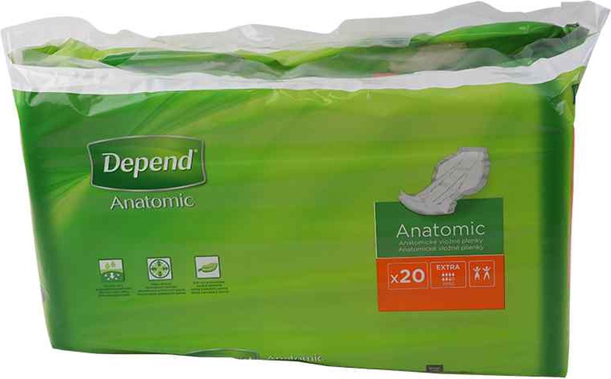 Goedkoopste Voordeelverpakking van 3 x Depend Anatomic Extra, 20 stuks