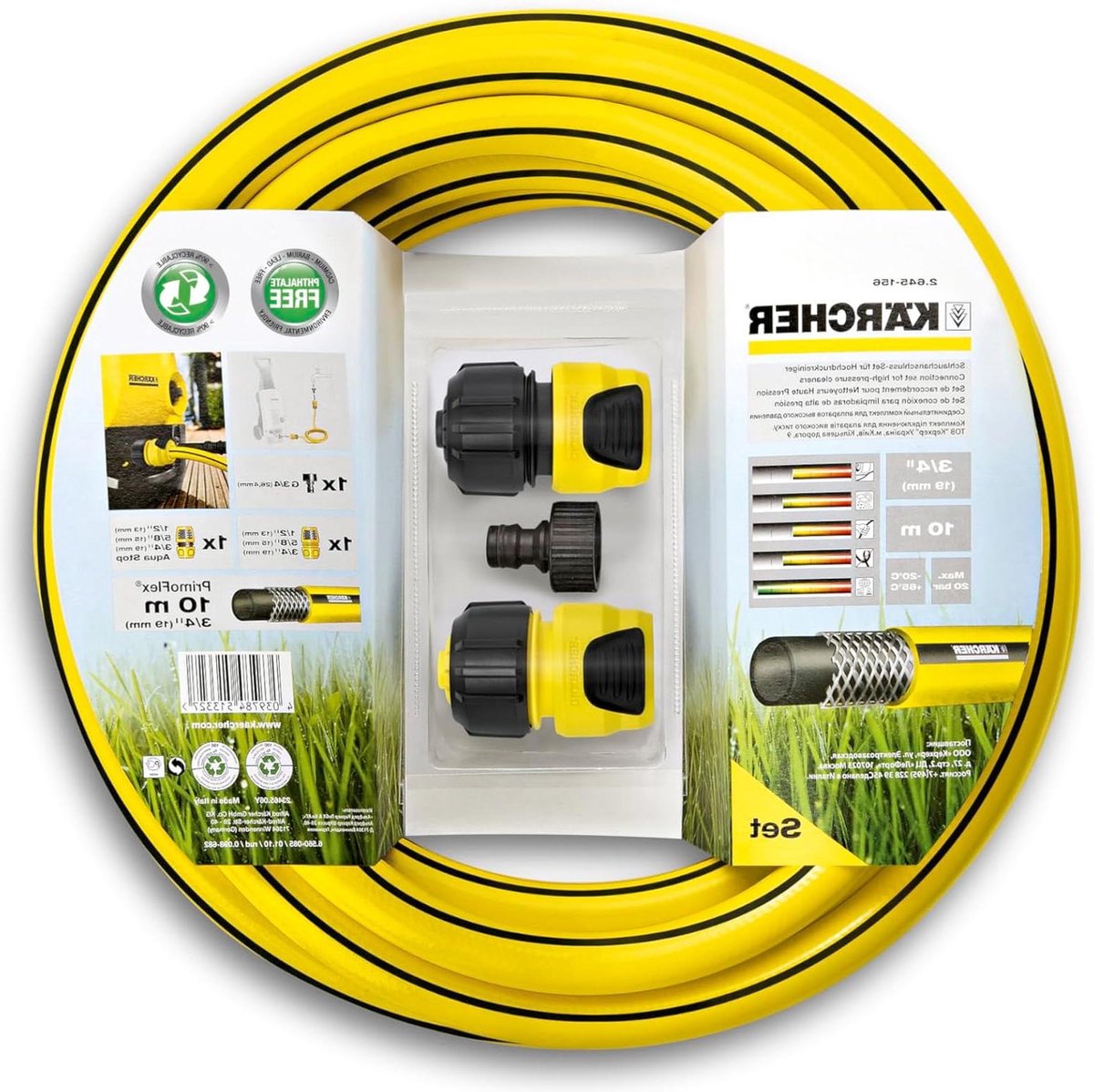 Aansluitset 10 meter 3-4 inch inclusief Aqua Stop voor hogedrukreiniger - tuinbewatering met G3-4 kraanaansluiting