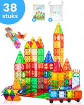 Minifunz® 38 Stuks Magnetisch Speelgoed Magnetic Tiles - Constructiespeelgoed - Montessori Speelgoed - Magnetische Bouwstenen - Magnetische Tegels - Speelgoed 3 t/m 12 jaar