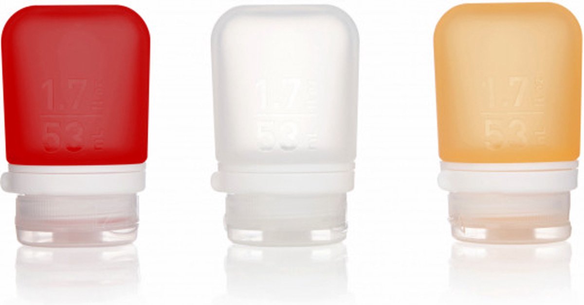 GoToob+ 3-Pack Small - 53ml - Clear / Red / Orange