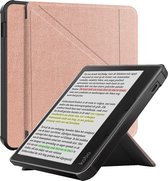 Hoesje Geschikt voor Kobo Libra Colour Hoesje Luxe Bescherm Case Trifold - Hoes Geschikt voor Kobo Libra Colour Hoes Book Cover - Rosé Goud