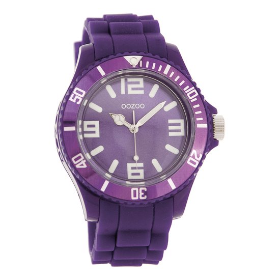 OOZOO Timepieces - Paarse horloge met paarse rubber band - C4290