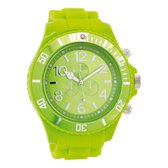 OOZOO Timepieces - Fluo groene horloge met fluo groene rubber band - C4825