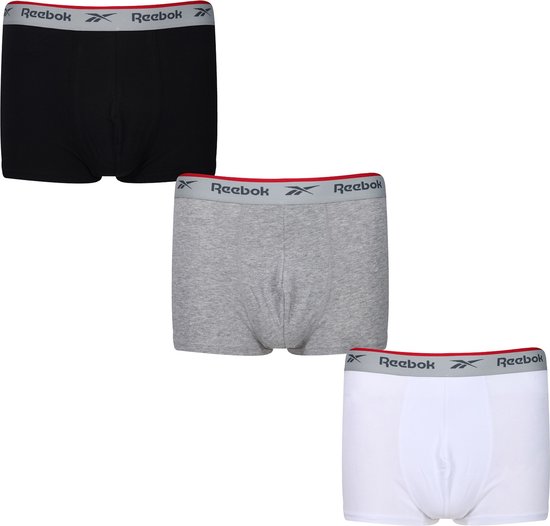 Reebok - Boxers - Lot de 3 - Taille M - Ovett - Zwart/ Grijs/ Wit