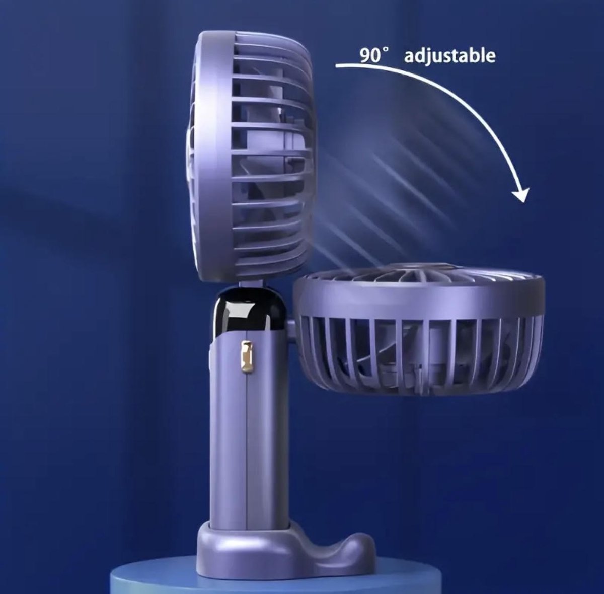 Flavers - Handventilator - Paars - Mini Ventilator - Hand Ventilator - Mini ventilator Oplaadbaar - Mini Ventilator Usb - USB ventilator - Draagbare ventilator - 3600 mAh - Digitaal beeld - 5 Standen – nekkoord — afbeelding 4