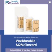 WorldMobile prepaid M2M simkaart. Alleen voor data/SMS.