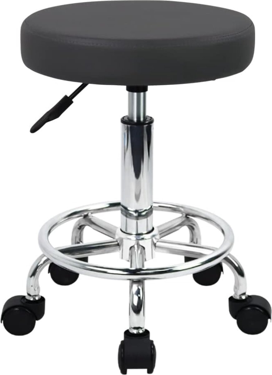 Stellar Rolkruk - Thuiskantoor - PU leer - Draaibaar - 6.5 cm Dikke Kussenzitting - Verstelbaar - 360° Draaien - Draaggewicht 110 kg