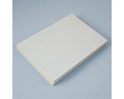 A6 notitieblokjes met lijntjes bedrukt - 50 vel per blokje - 4 stuks in verpakking - Doorschrijvend in 3-voud - Wit, blauw, geel vel