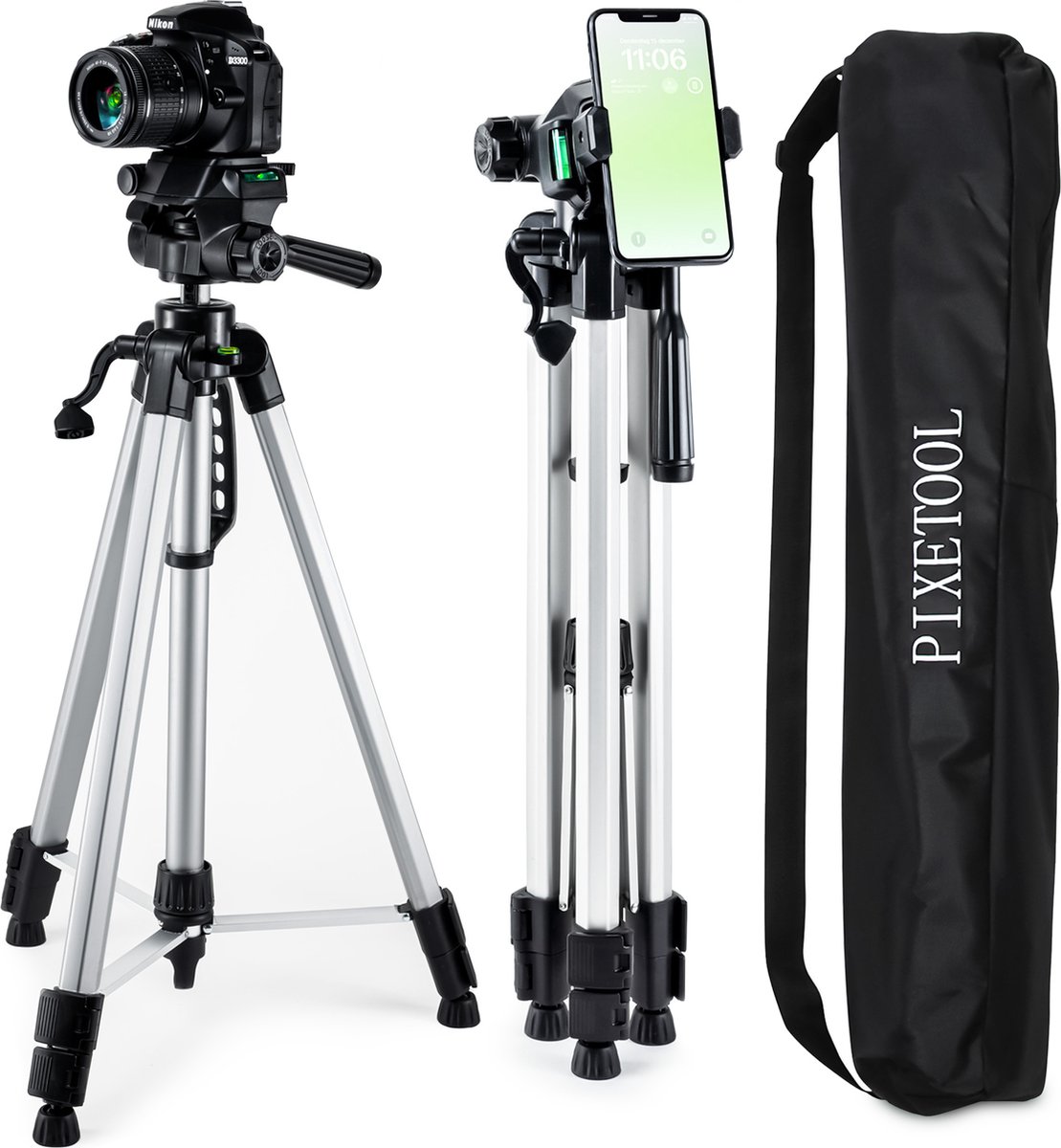 PIXETOOL Universeel Camera en Telefoon Statief 172cm