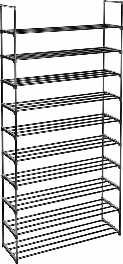 DMJJSD Hangend schoenenrek, organizer, 2 stuks, uitbreidbaar 40-70 cm, hangende schoenenorganizer, schoenenrek, metaal, ruimtebesparend schoenenrek, schoenenopslag voor rek, organizer onder de kast