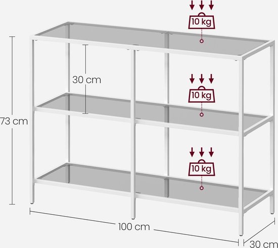 Consoletafel, Salontafel Van Gehard Glas, Industriële Haltafel Voor De Hal Smalle Salontafel Met Planken Compacte Displaytafel Voor Kleine Ruimtes 101 25 80 5 Cm Zwart