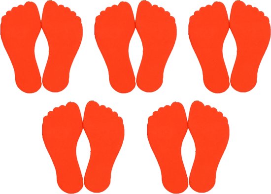 MDsport - Markeervoeten - 5 paar voetjes - Vloermarkering - Set van 5 - Rood