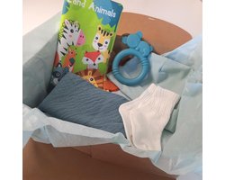 Kraamcadeau pakket - unisex - groen - 6 delig - boekje - Babyshower cadeau - Kraammand - Babycadeau