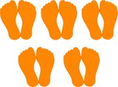 MDsport - Markeervoeten - 5 paar voetjes - Vloermarkering - Set van 5 - Oranje