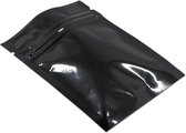 Pack Mylar platte zakjes - aluminiumfolie warmsealbare levensmiddelen - koffie monsterverpakking - opbergtas met scheurinkeping - zwart - 85 x 13 cm - 100 stuks