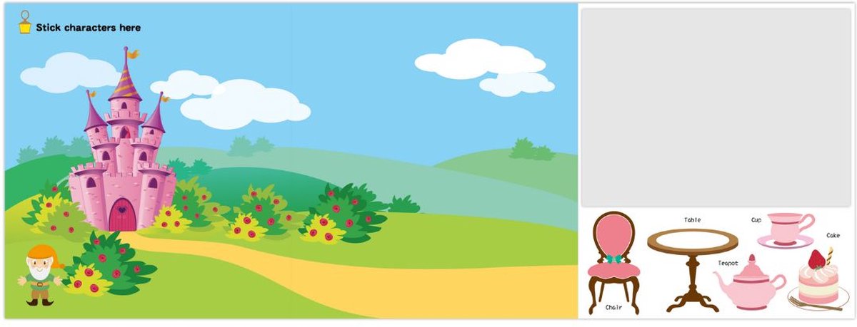 Stick'n Sprookjesfiguren Tekenboek - Stickerboek - Creatief - Educatief Speelgoed - Voor Kinderen
