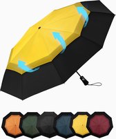 Stormparaplu Opvouwbaar - Ø 103cm - Mini Paraplu - Automatisch - Reisparaplu - Extra Sterk, Compact & Waterdicht - Windproof - Inklapbaar - Geel