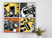 Pop art zwart wit schilderij | Monochrome meesterwerk: een moderne hommage aan de pop art | Kunst - 30x30 centimeter op Canvas | Foto op Canvas