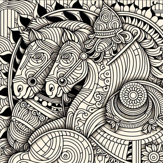 Line art relief schilderij | Ritmische golven van licht en schaduw in sculpturaal meesterwerk | Kunst - 40x40 centimeter op Canvas | Foto op Canvas