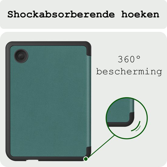 Hoes Geschikt voor Kobo Clara BW Hoesje Bookcase Cover Hoes Met Screenprotector - Hoesje Geschikt voor Kobo Clara BW Hoes Cover Case - Donkergroen van Nillkin — afbeelding 5