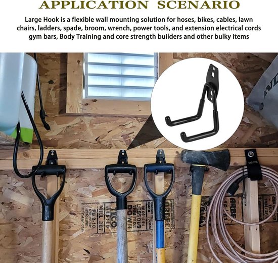 Heavdace Garage opslag ladder haken met 12 inch Jumbo Arm, 8 Pack Heavy Duty Wandgemonteerde Opberghanger Utility Organizer voor fiets, klapstoelen, fiets en tuingereedschap Heavdace Garage opslag ladder haken met 12 inch Jumbo Arm, 8 Pack Heavy Duty Wandgemonteerde Opberghanger Utility Organizer voor fiets, klapstoelen, fiets en tuingereedschap