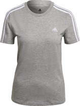 adidas Sportswear Essentials Slim 3-Stripes T-shirt - Dames - Grijs- S