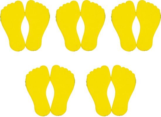 MDsport - Markeervoeten - 5 paar voetjes - Vloermarkering - Set van 5 - Geel