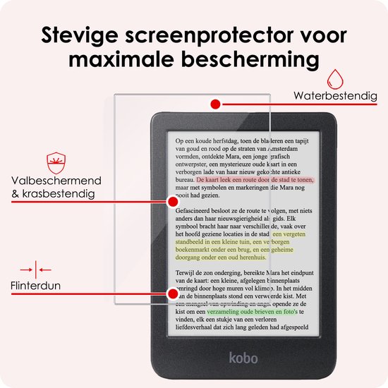 Hoes Geschikt voor Kobo Clara Colour Hoesje Bookcase Cover Book Case Hoes Sleepcover Met Screenprotector - Don't Touch Me van ISN Toys — afbeelding 5