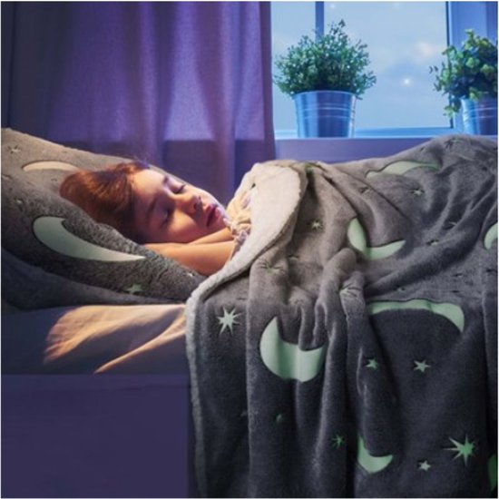 Planet teddy fleece dekbedovertrek glow in the dark - 1-persoons (135x200 + 50x75 cm)