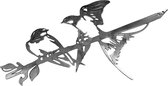 Zwaluwen van Cortenstaal | Swallow of Cortensteel | Zwaluwen | Swallow | Cortenstaal | Silhouette | Tuindecoratie | Tuin | Boomdecoratie | Boomprikker | Metal | Gecodeerd ijzer | Decoratie