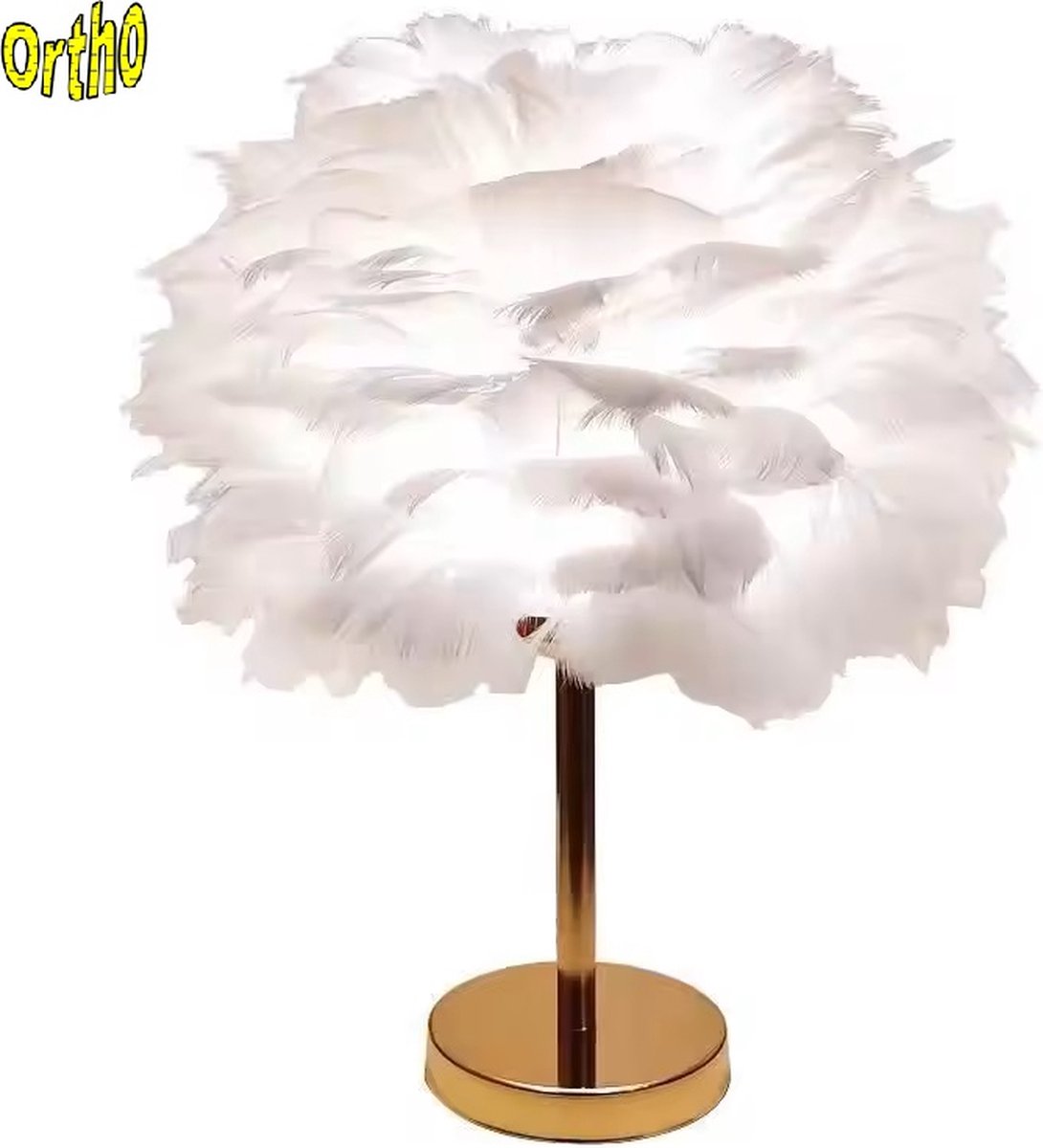 Ortho® - Verenlamp - Tafel lamp 40cm - Nachtlamp - ø 25cm - Ronde Staande Voet - R/Kl/Wit/Goud